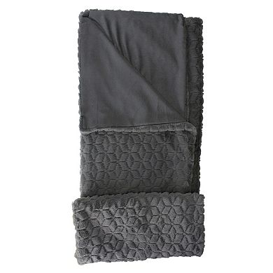 Dark Gray Ultra Plush Faux Fur Throw Blanket 55" x 63"