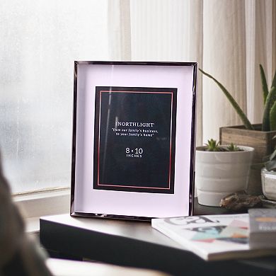 14" Contemporary Rectangular 8" x 10" Photo Picture Frame - Silver and Clear