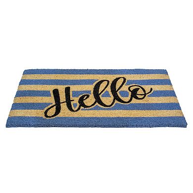 Natural Coir "Hello" Outdoor Rectangular Doormat 18" x 30"