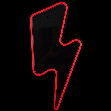18.75" Red LED Neon Style Lightening Bolt Wall Sign