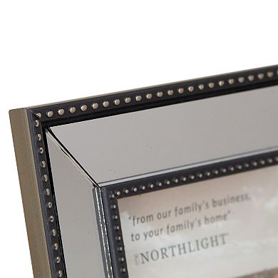 8" Black Contemporary Rectangular Mirrored Picture Frame for 6" x 4" Photo