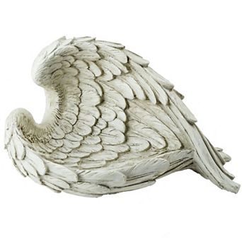 10.75" Weathered Angel Wings Outdoor Garden Statue