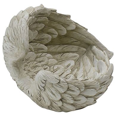 10.75" Weathered Angel Wings Outdoor Garden Statue