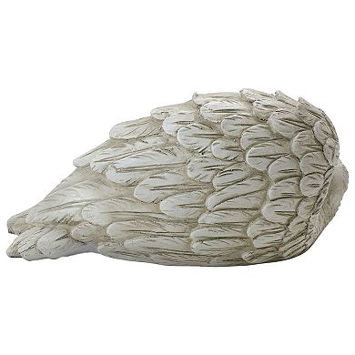 10.75" Weathered Angel Wings Outdoor Garden Statue