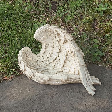 10.75" Weathered Angel Wings Outdoor Garden Statue