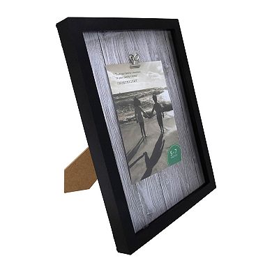 12.5" Classical Rectangular 5" x 7" Photo Picture Frame with Clip - Black and White