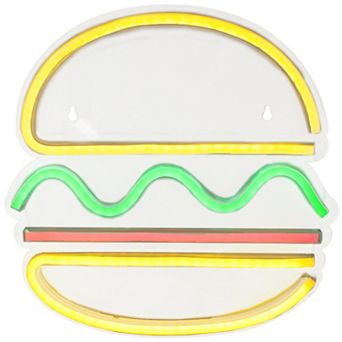 11.75" LED Neon Style Hamburger Wall Sign