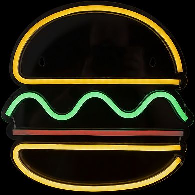 11.75" LED Neon Style Hamburger Wall Sign