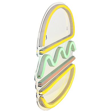 11.75" LED Neon Style Hamburger Wall Sign