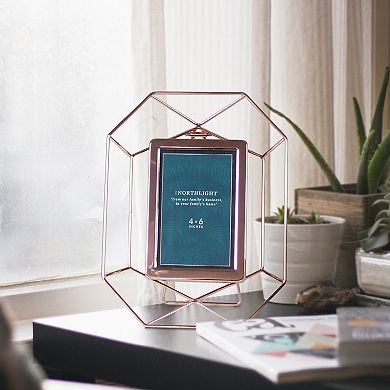 11" Contemporary Hexagonal 4" x 6" Photo Picture Frame - Rose Gold