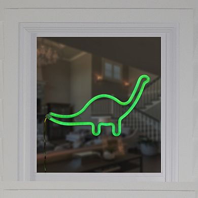 12" Green Brontosaurus LED Lighted Neon Dinosaur Silhouette