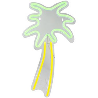 19" Green and Yellow Palm Tree LED Neon Style Wall Sign