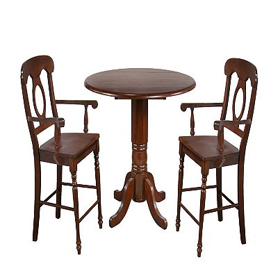 Set of 2 Brown Elegant Andrews Napoleon Comfortable Barstool with Arms  43"