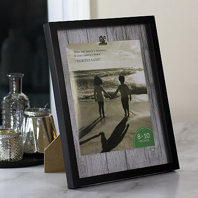 14.5" Classical Rectangular 8" x 10" Photo Picture Frame with Clip - Black and White