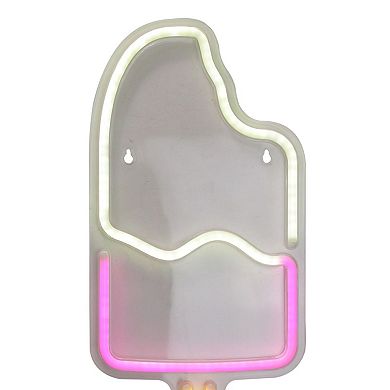 17.75" Pink and White Popsicle LED Neon Style Wall Sign