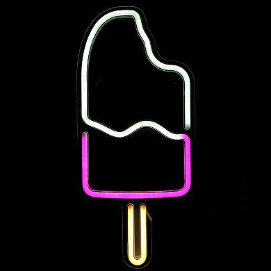17.75" Pink and White Popsicle LED Neon Style Wall Sign