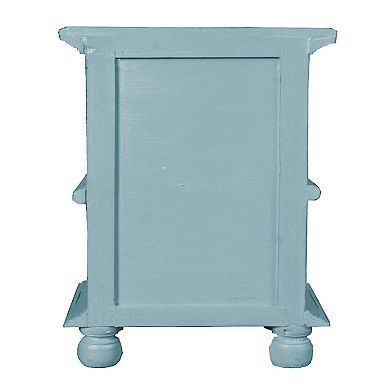 26.5” Beach Blue and Brown Two Tone Cottage Table