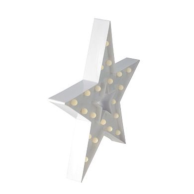 15" White Star LED Marquee Wall Sign