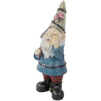 15.25" Gnome with Shovel Outdoor Garden Statue