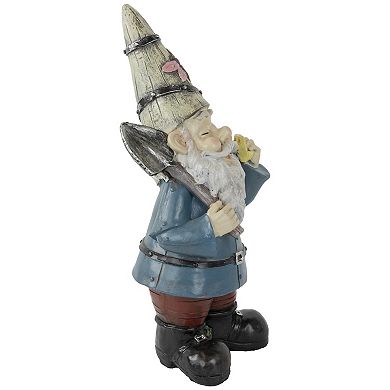 15.25" Gnome with Shovel Outdoor Garden Statue