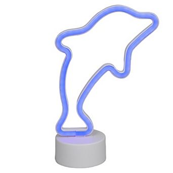 10.25" Blue Dolphin LED Neon Style Table Sign