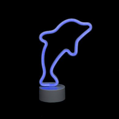 10.25" Blue Dolphin LED Neon Style Table Sign