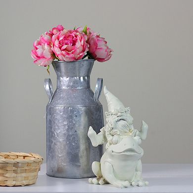 9.5" Gnome Leaping Over a Frog Outdoor Garden Statue