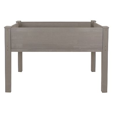 4ft Brown Wood Raised Garden Bed Planter Box with Liner