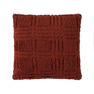 Cuddl Duds® Plaid Cutout Faux Shearling Throw Pillow