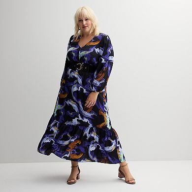 Plus Size Nine West V-Neck Midi Dress