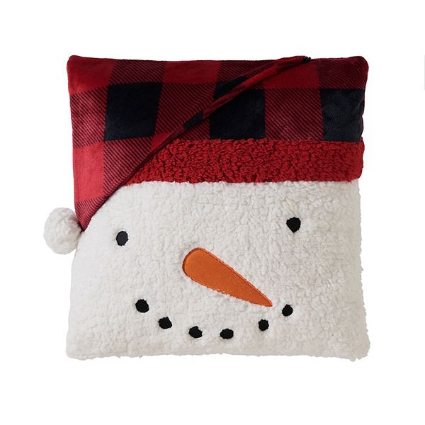 Cuddl Duds® 3D Hat Snowman Throw Pillow - Ivory