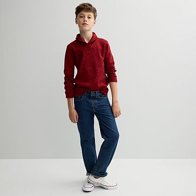 Boys 8-20 Sonoma Goods For Life® Sweater Fleece Shawl Collar Pullover in Regular & Husky
