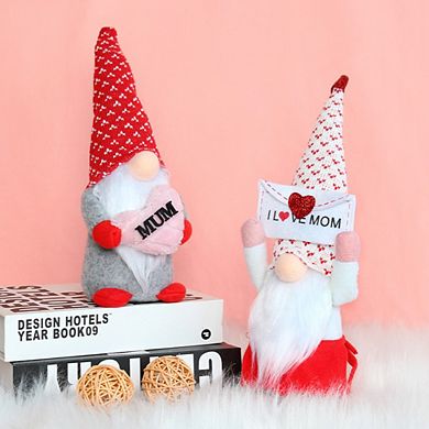 I Love Mom Gnomes Faceless Plush Doll, Heartwarming Mother's Day Gift With Whimsical Design