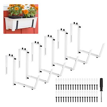 Planter Box Brackets, Adjustable Window Planter Box Brackets, 6 pc