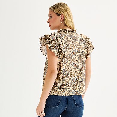 Women's Farmers Market Flounce Sleeve Blouse