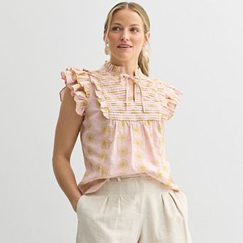 Women's Farmers Market Flounce Sleeve Blouse