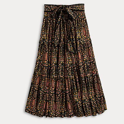 【Cozy&Kitsch】One Pocket Shirring Long Skirt Fsqjgq Skirts for Women Tennis Skirt Red Pleated Skirt Women