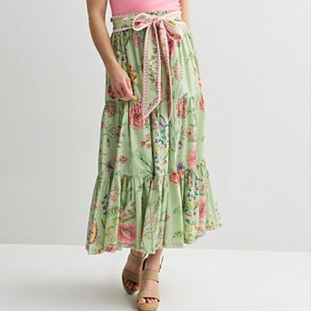 Women's Farmers Market Printed Flare Tiered Maxi Skirt