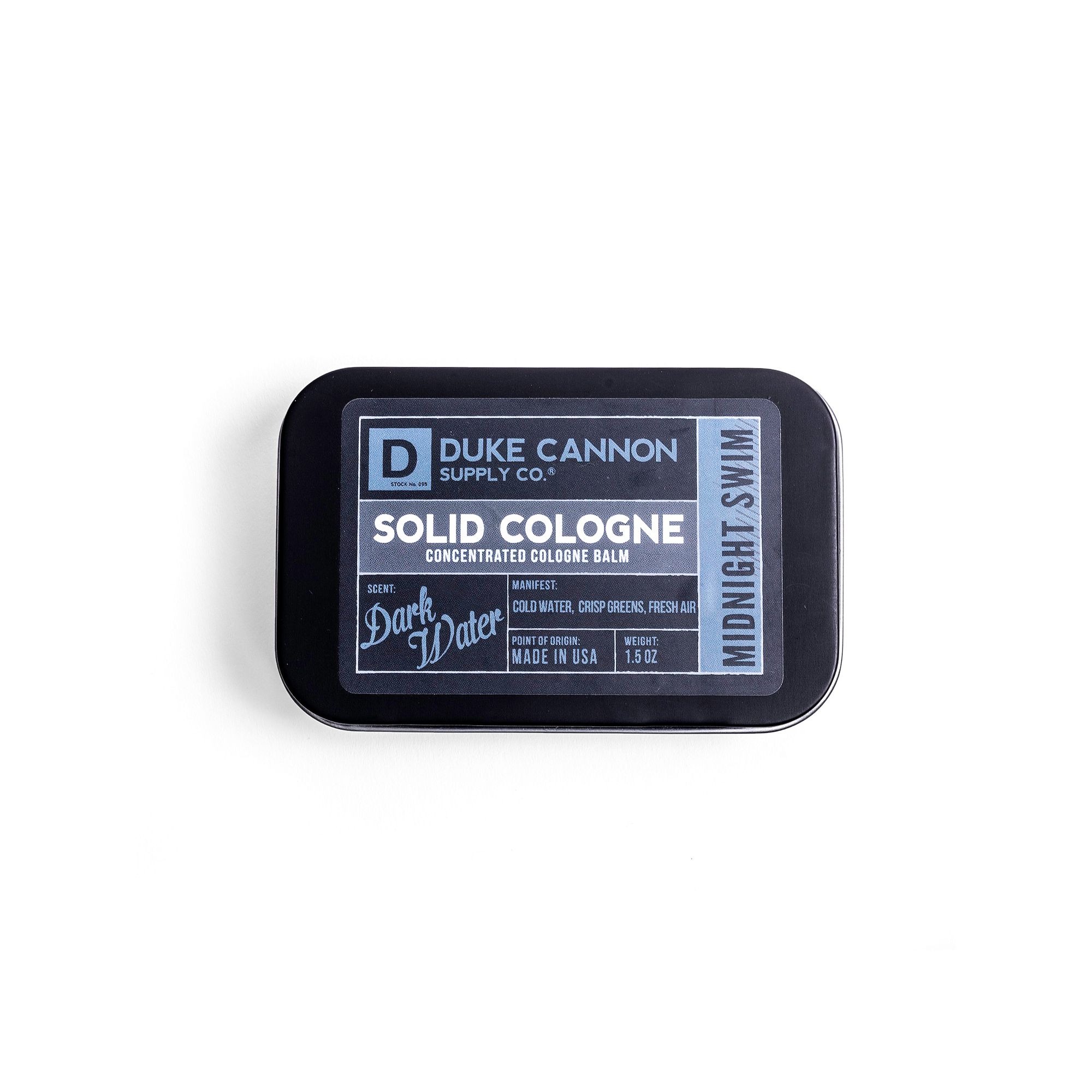 Duke Cannon Solid Cologne - Midnight Swim, Black Swim
