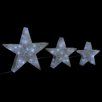 Christmas Decor Stars With Mesh Led, White, Create A Magical Holiday Atmosphere Indoors And Outdoors