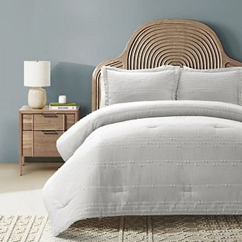 Lush Decor Clipped Stripe Jacquard Comforter Set