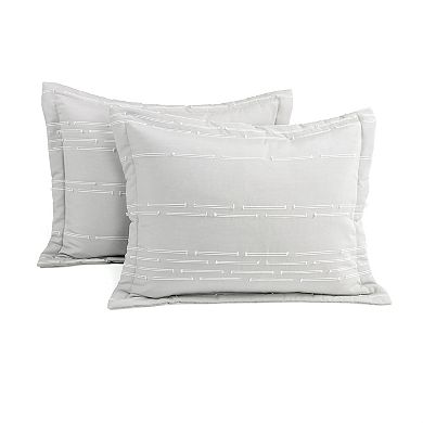 Lush Decor Clipped Stripe Jacquard Comforter Set