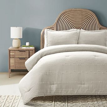 Lush Decor Clipped Stripe Jacquard Comforter Set