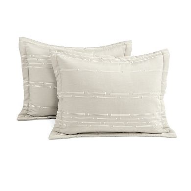 Lush Decor Clipped Stripe Jacquard Comforter Set