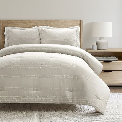 Lush Decor Clipped Stripe Jacquard Comforter Set