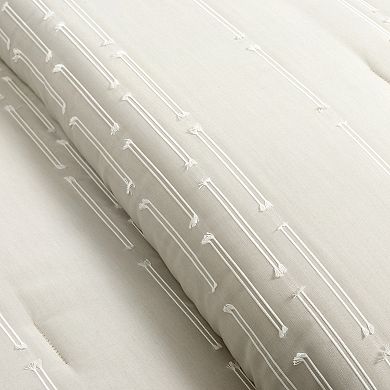 Lush Decor Clipped Stripe Jacquard Comforter Set