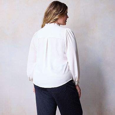 Plus Size LC Lauren Conrad Hidden Placket Button Front Shirt