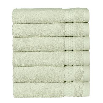 Linum Home Textiles Aegean Long Staple Turkish Cotton Starlight Terry 6 pc Washcloth Set