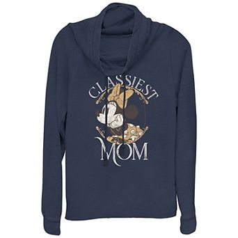 Disney's Minnie Mouse Classiest Mom Women's Cowlneck Graphic Lightweight Long Sleeve