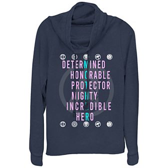 Women's Avenger Mom Qualities Cowlneck Graphic Lightweight Long Sleeve